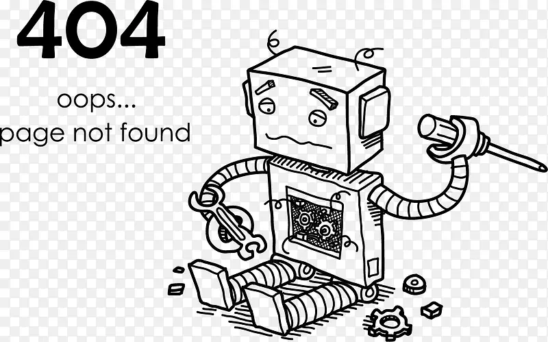机器人网页损坏设计矢量素材