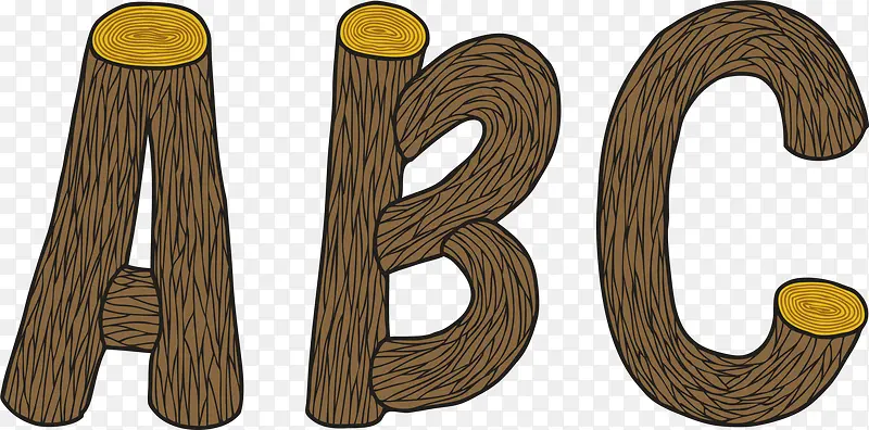 棕色木桩字母