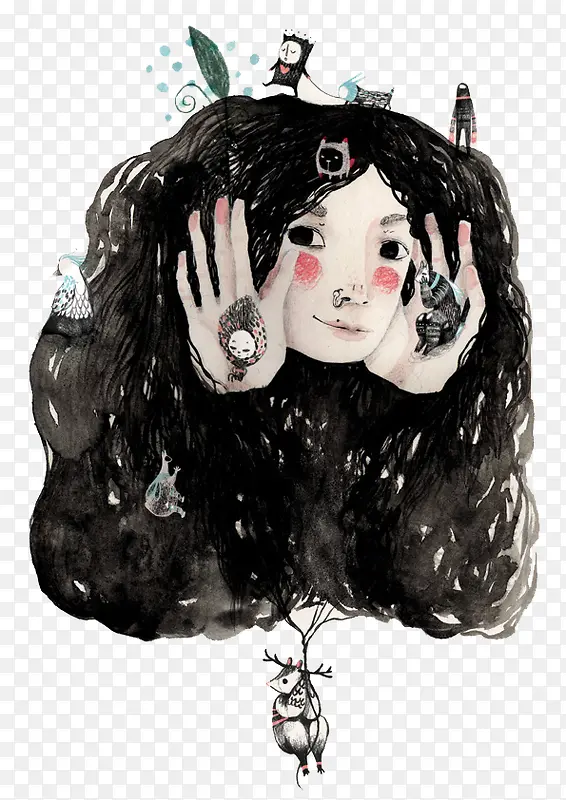 黑头发女孩