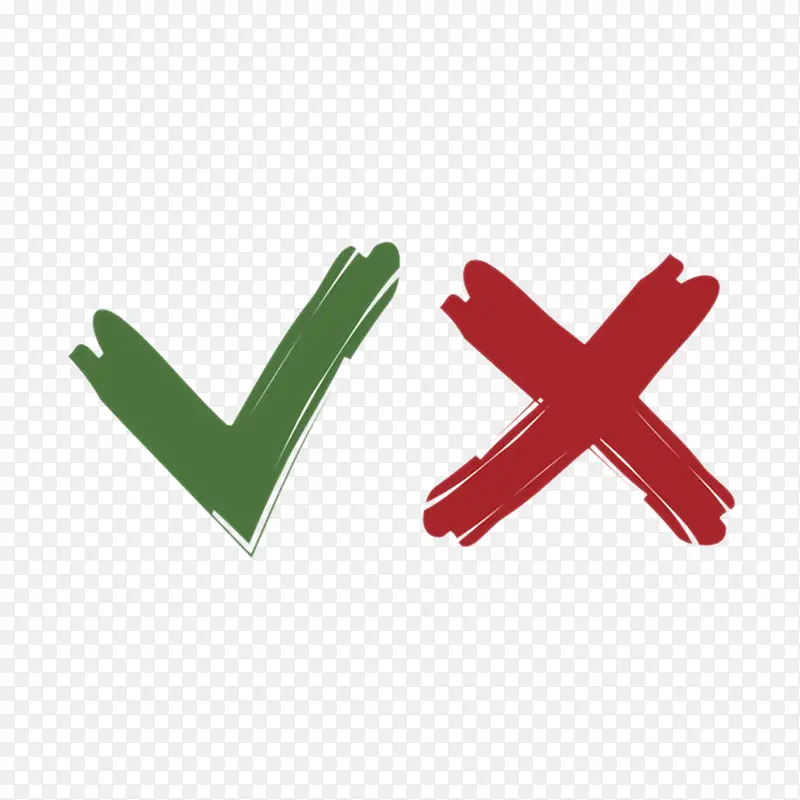 手绘绿红色对勾PNG图片素材下载_图片编号8113051-PNG素材网