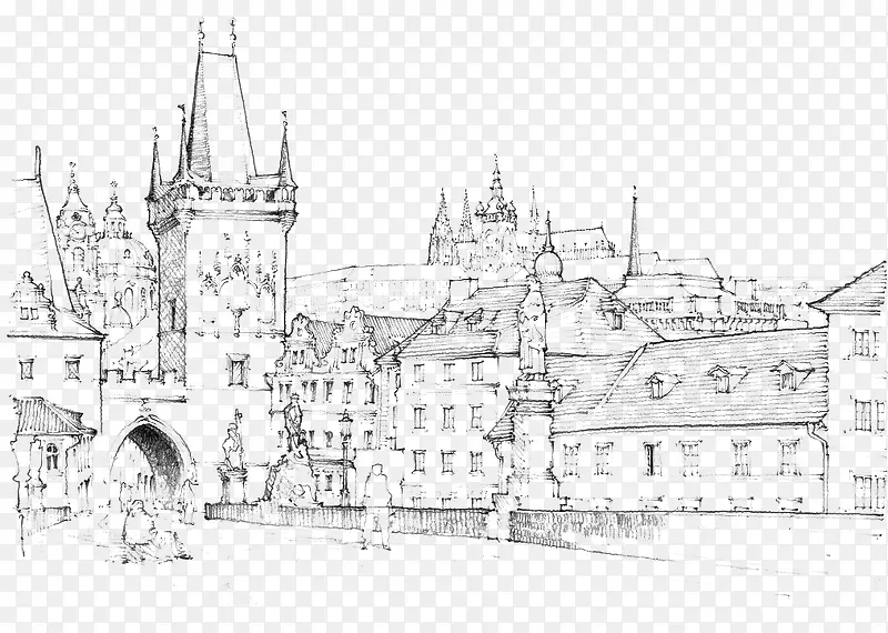 手绘中世纪城堡