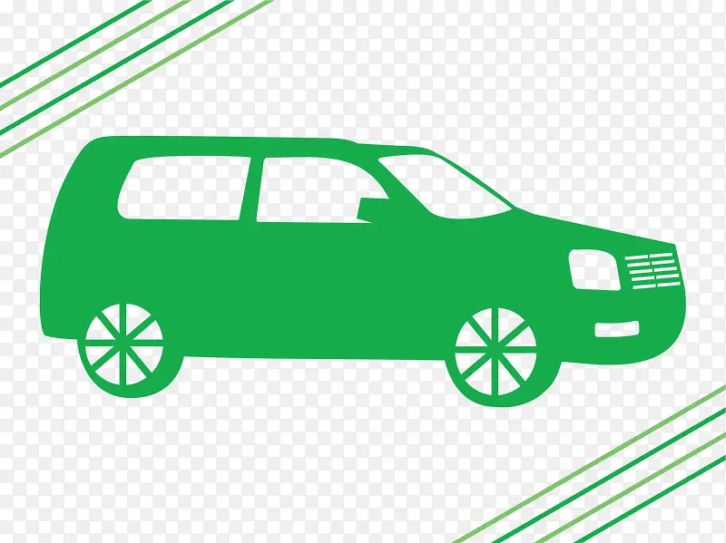 绿色SUV车的轮廓