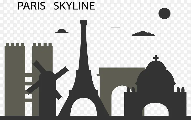 法国巴黎城市剪影