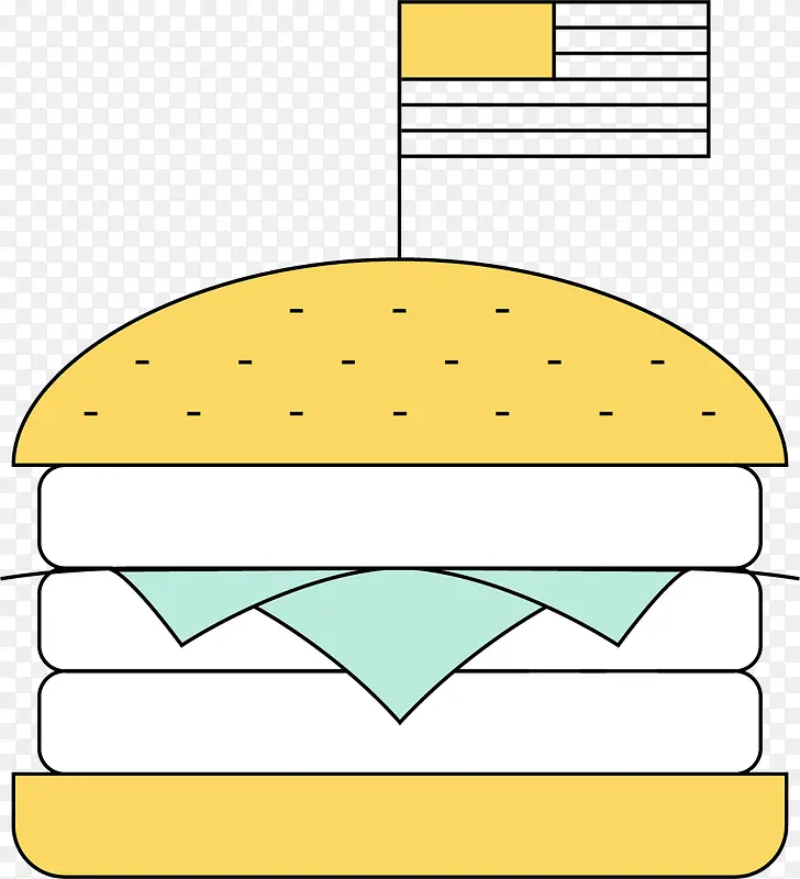 手绘线条汉堡