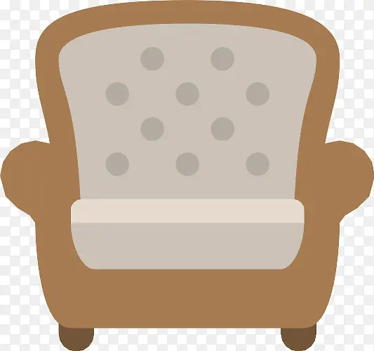 卡通单人沙发扶手椅图标