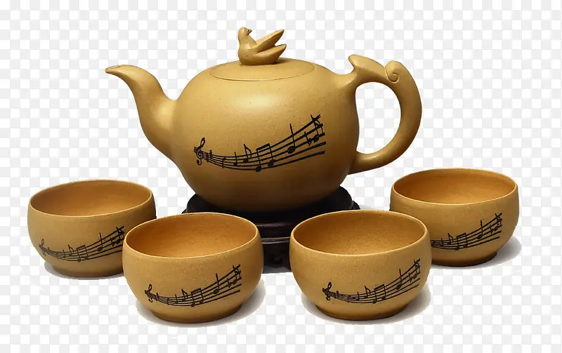 古典茶具四个茶杯加茶壶