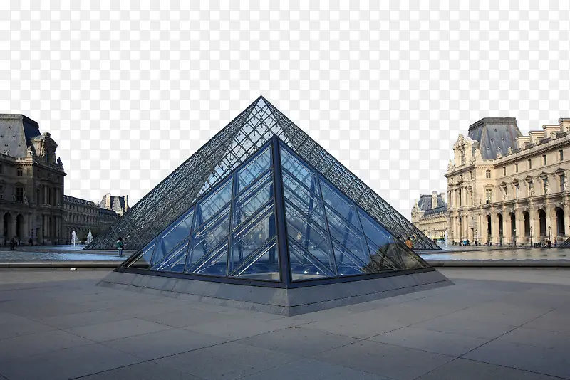 世界奇观建筑巴黎卢浮宫免抠图