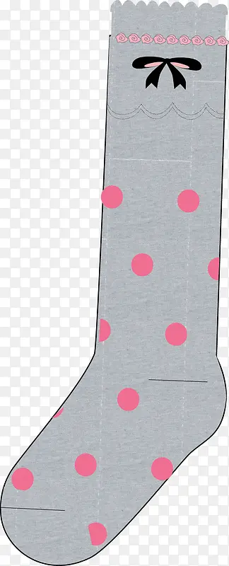 矢量灰色甜美袜子图