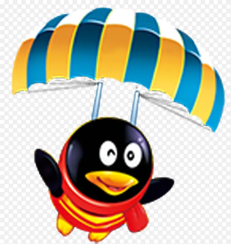 座降落伞的QQ企鹅