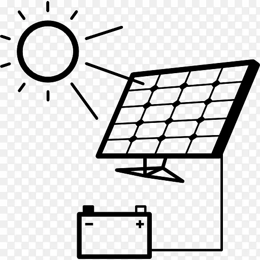 充电电池与太阳能电池板图标