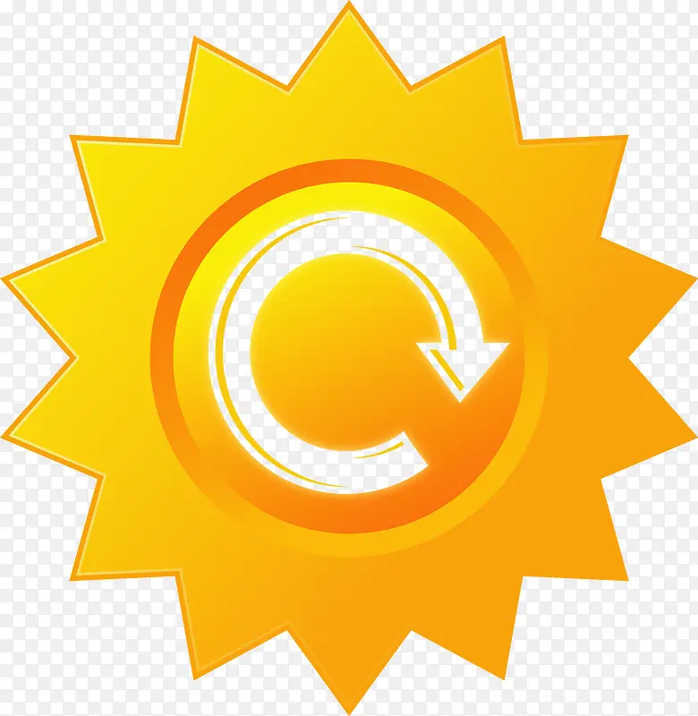 循环的金色太阳按钮图