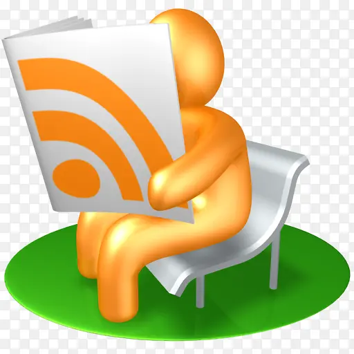 橙色读者3d-social-icons
