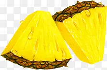 手绘黄色菠萝片