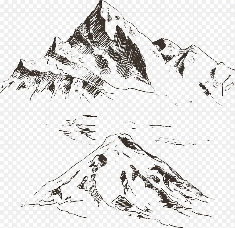 矢量手绘大山