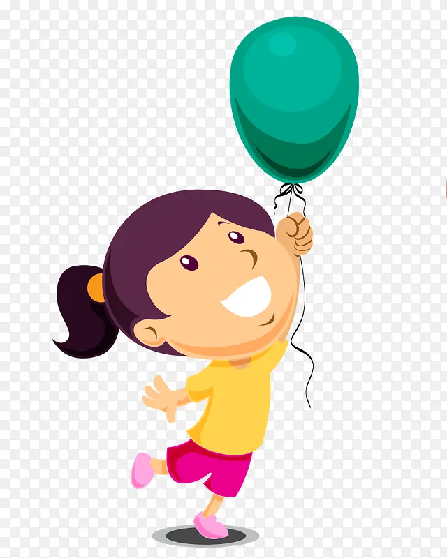 玩气球的小女孩