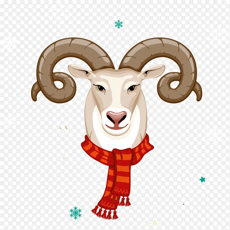 系围巾的羊装饰图案