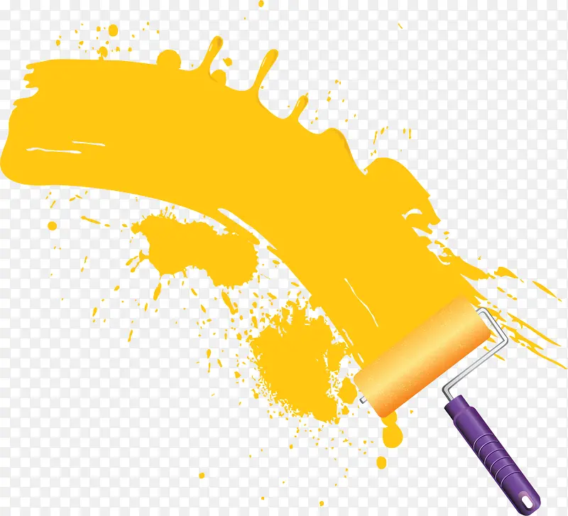 油漆刷子黄色滚刷