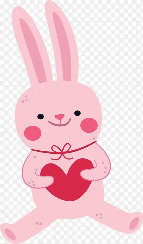 粉红情人节爱心兔子