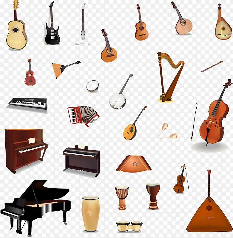 古典乐器矢量图