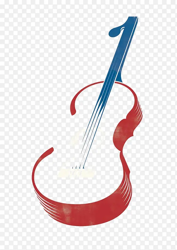 红蓝数字提琴书刊封面设计素材