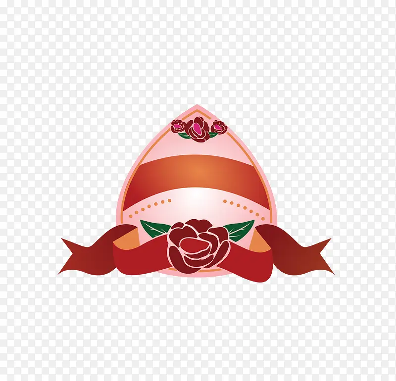 红色蔷薇花标识设计