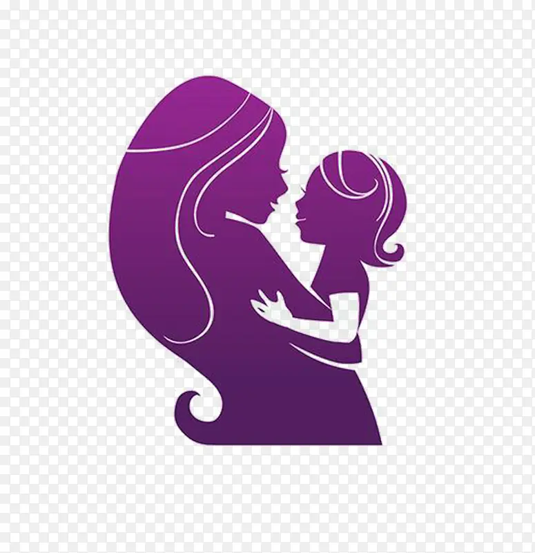 紫色矢量母婴