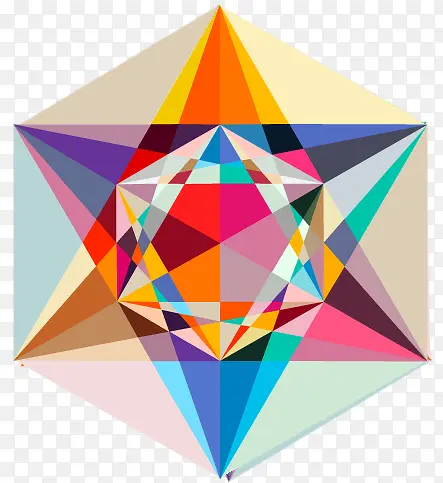彩色三角型钻石PNG素材