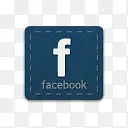 Facebook蓝色长方形社会按钮图标