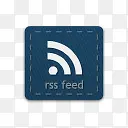 RSS蓝色长方形社会按钮图标