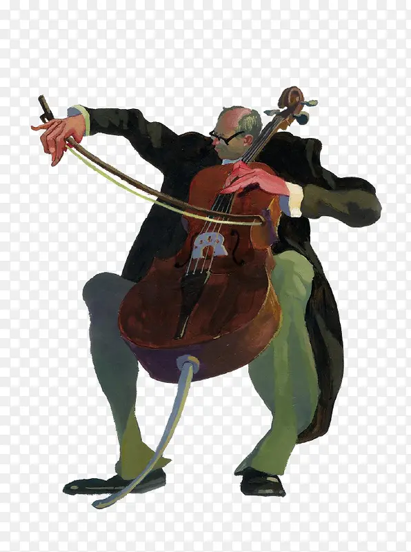 卡通大提琴