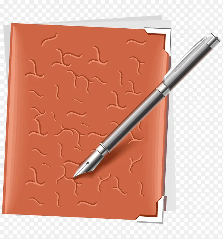 卡通橙色的笔记本