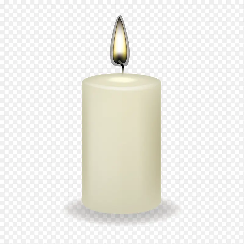 灰色圆柱创意蜡烛元素