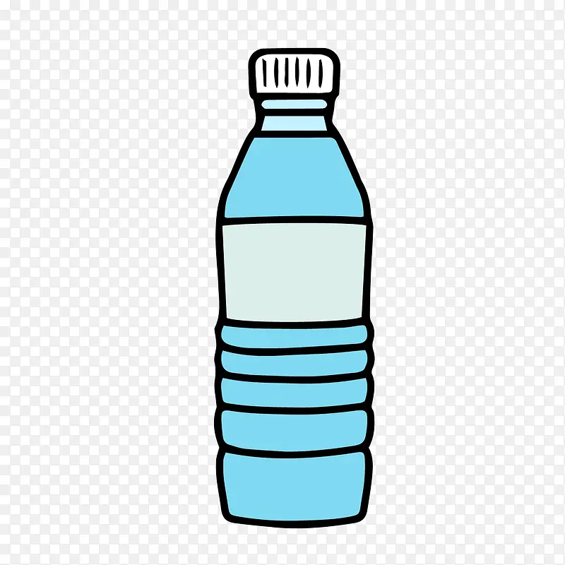 蓝色矿泉水瓶矢量图
