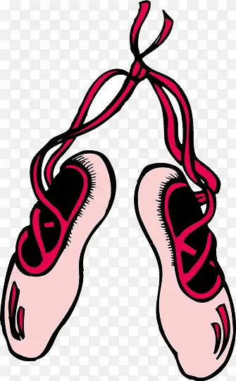 粉色芭蕾舞鞋矢量