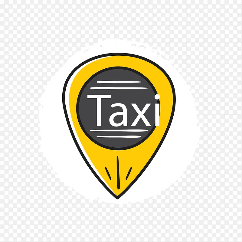 黄色位置符号出租车标签