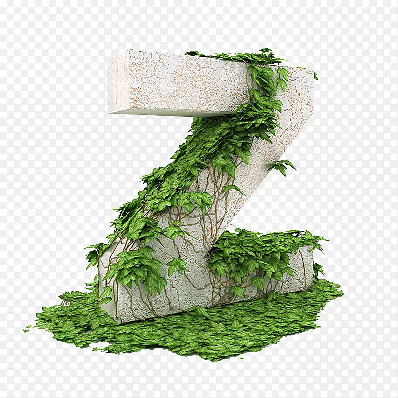 绿植石头字母Z