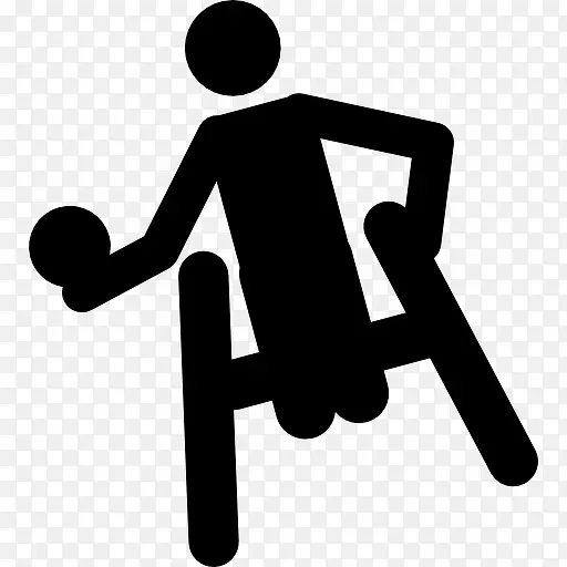 残奥会篮球剪影的一个球员在轮子上的椅子图标