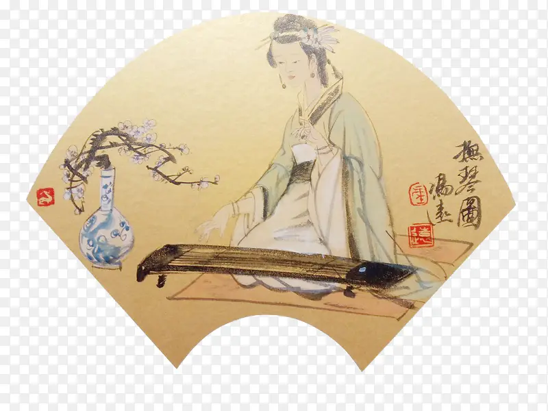 唯美抚琴图