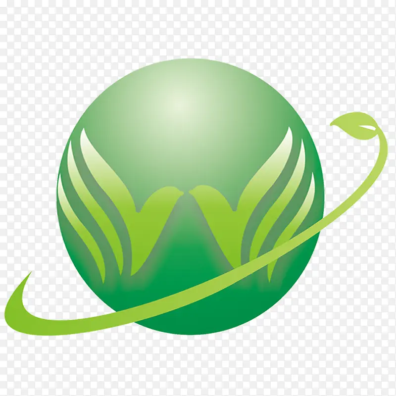 球体地球仪绿色简约园林logo