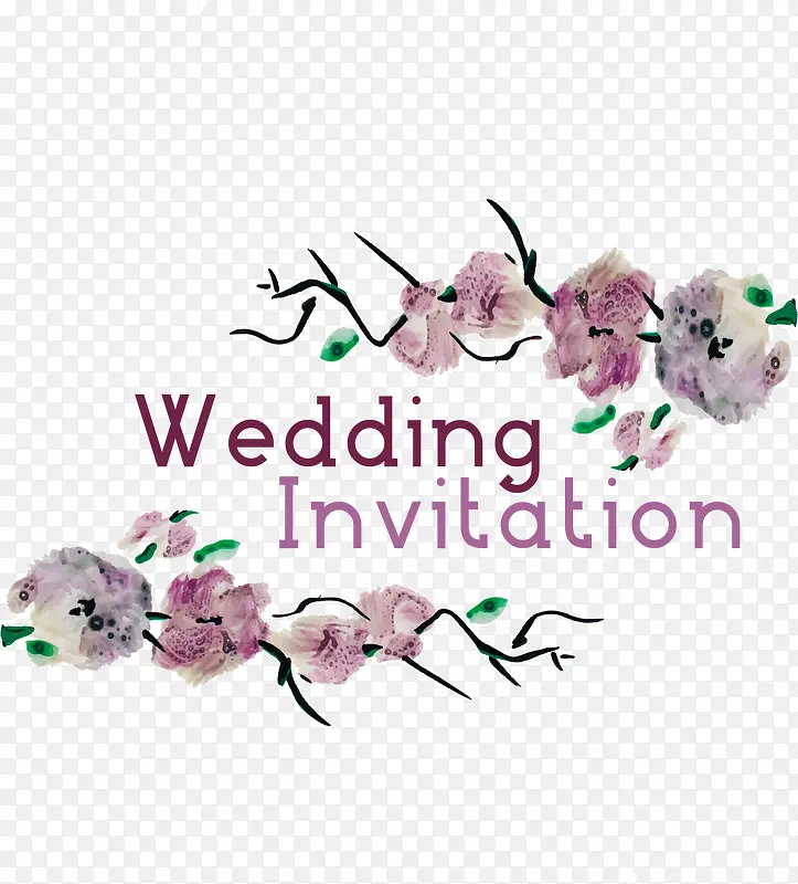 紫色花边结婚请帖