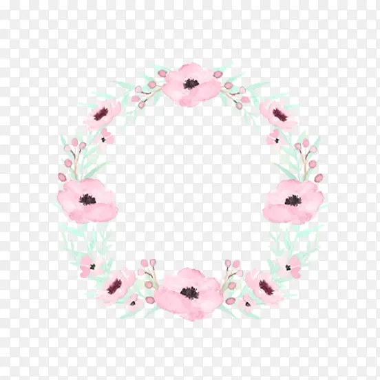 粉色花朵花环