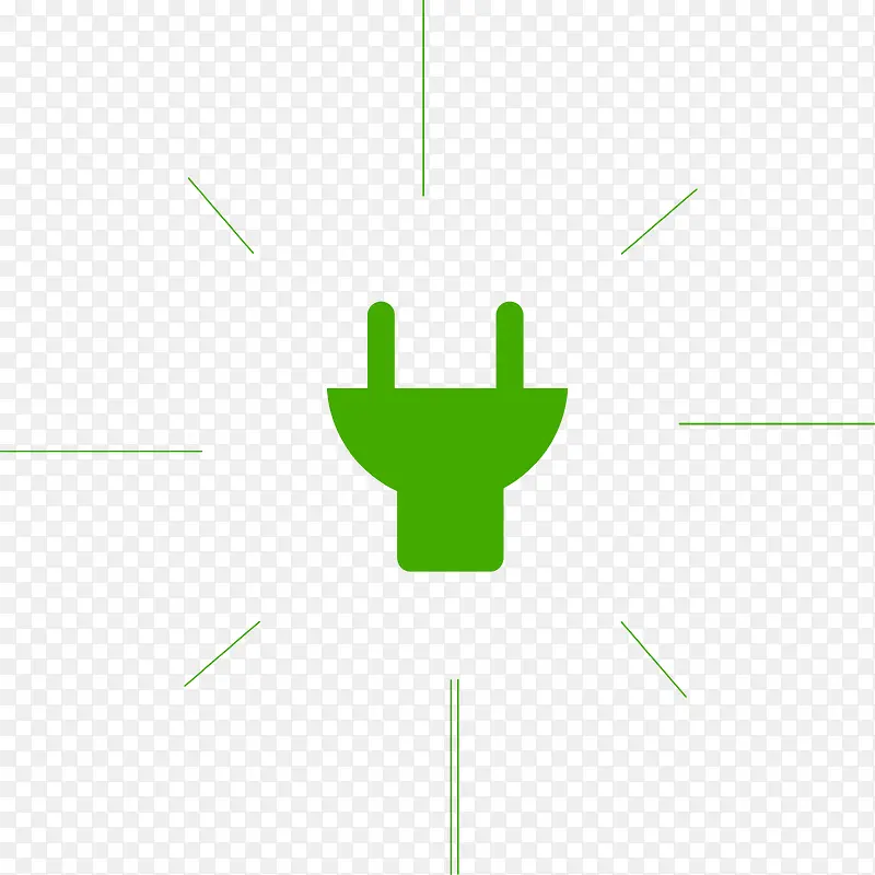 绿色发光的插头矢量图