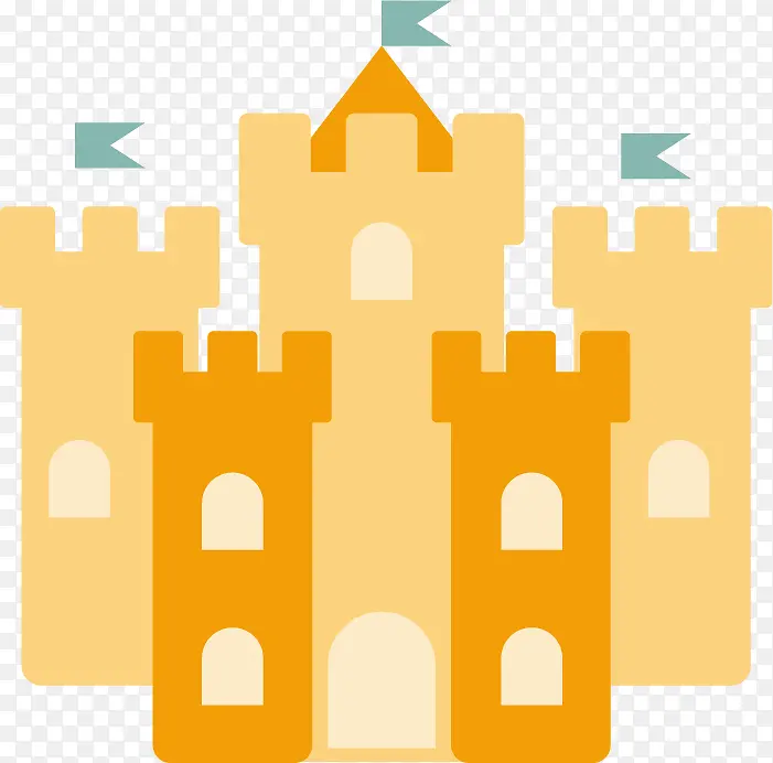 手绘黄色城堡