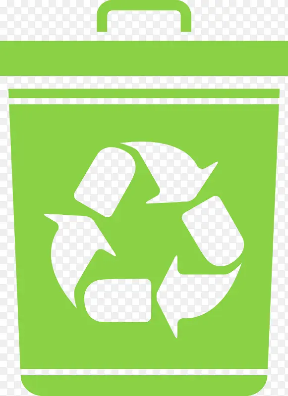 矢量绿色循环使用垃圾桶