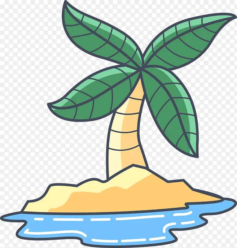 海边椰树矢量图