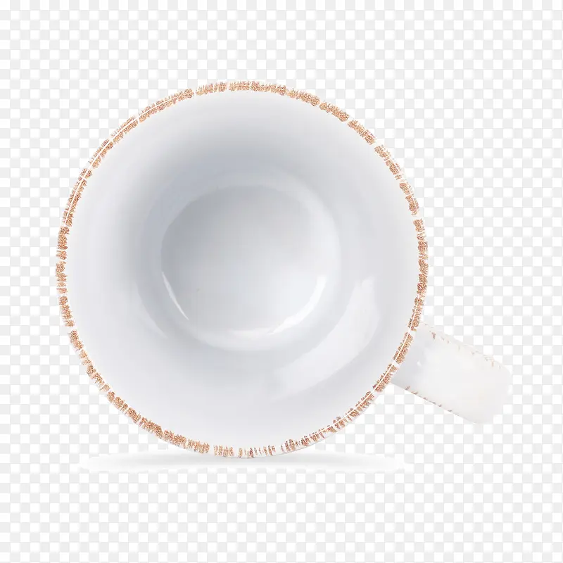 俯视咖啡杯水杯白色陶瓷杯正面