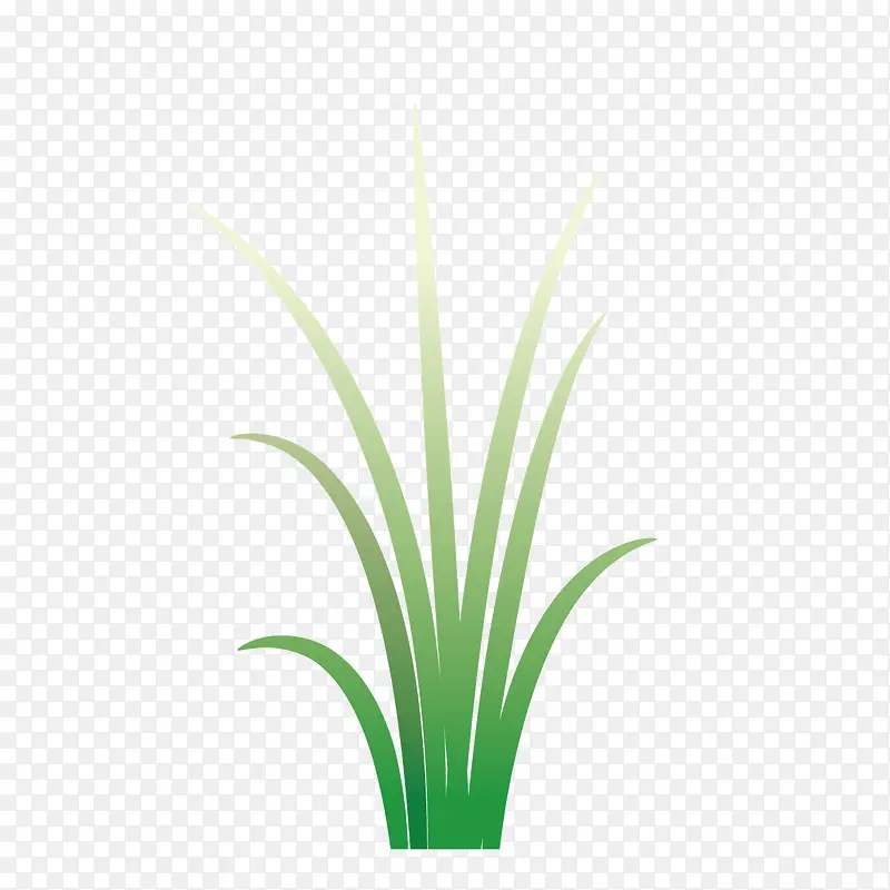 矢量卡通深绿色青草小草