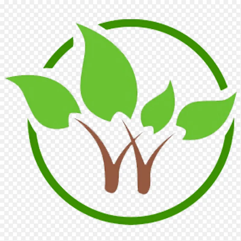 圆形黄绿色叶子简约园林logo