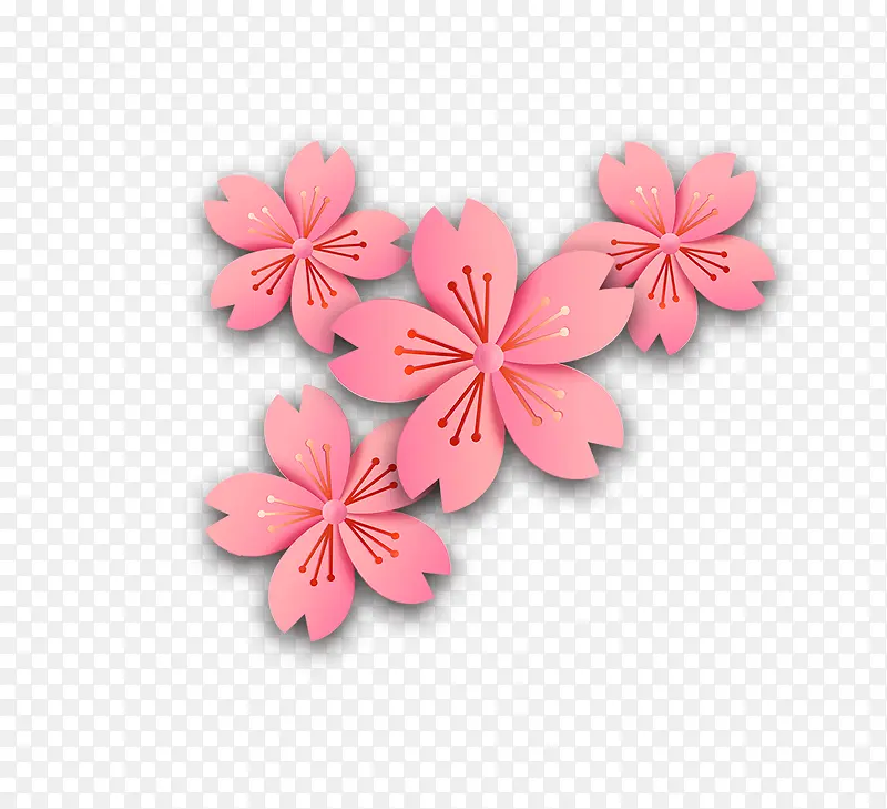 3D微立体粉色花朵