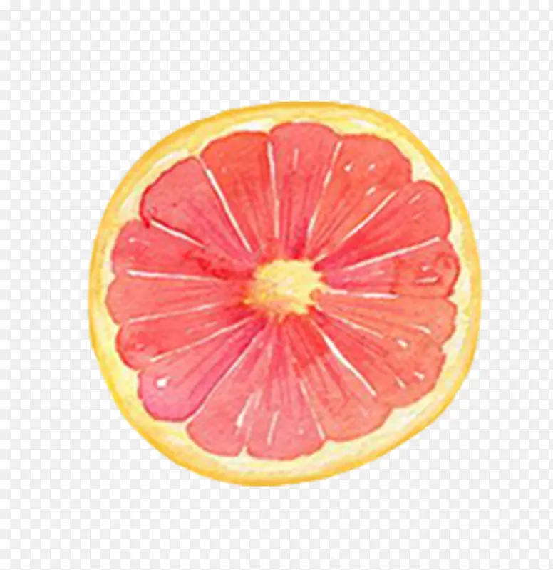切开的红色柚子简图